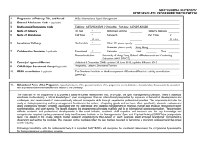 NORTHUMBRIA UNIVERSITY POSTGRADUATE PROGRAMME