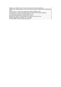 Designing an effective Chart of Accounts Structure with Oracle