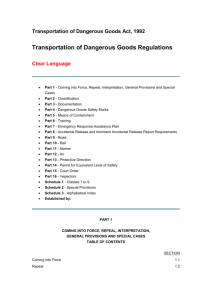 Transportation of Dangerous Goods Act, 1992