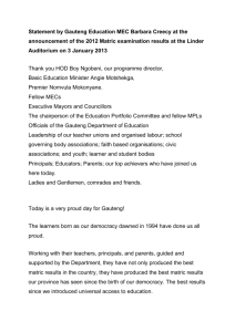Statement by Gauteng Education MEC Barbara Creecy at the