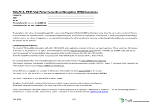 965/2012, PART-SPA: Performance Based Navigation (PBN
