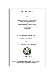 BID DOCUMENT for Supply, Installation & Commissioning, Testing