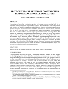 Construction Performance Models