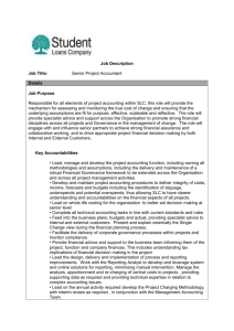Job Description Job Title: Senior Project Accountant Details Job
