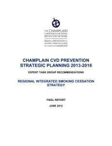 Smoking Cessation Expert Task Group – Report of Recommendations