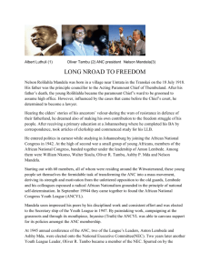 Albert Luthuli (1) Oliver Tambu (2) ANC president Nelson Mandela(3