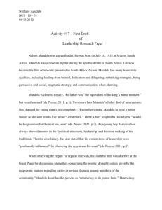 Acitivity #17 Research Paper on Nelson Mandela