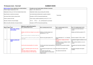 Oral and mental starter: counting, mental strategies