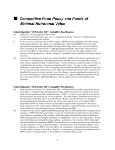 Competitive Food Policy - Colorado Department of Education