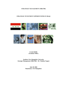 strategic investment opportunities in iraq