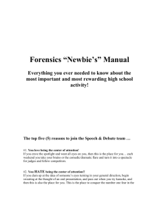 forensics manual - California High School Speech Association