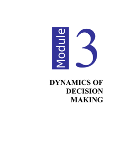 Module 3 - Dynamics of Decision Making