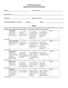 Performance Review Form for Administrative/Professional Staff