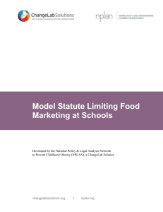 Model Statute: Food Marketing at Schools