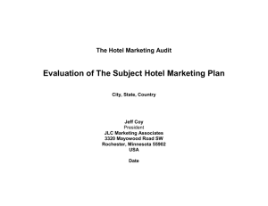 The Hotel Marketing Audit: Evaluation of the Marketing Plan