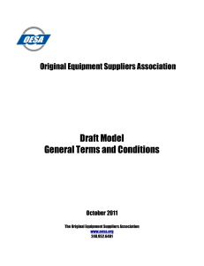 OESA Model General Terms and Conditions DRAFT COPY