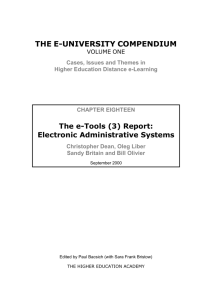 The e-Tools (3) Report: Electronic Administrative