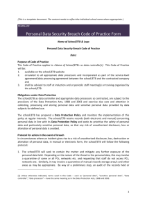 Personal Data Security Breach Code of Practice template
