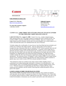 CanoScan 5600 F, LiDE200, LiDE100 Press Release
