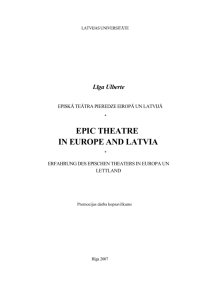 Līga Ulberte. Epic theatre in Europe and Latvia. Doctoral