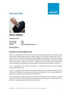Simon Hughes PERSONAL DETAILS Call to the Bar: 2003 Joined