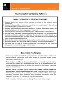 Referee Contact Guideline