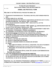 animal use protocol - Florida Atlantic University