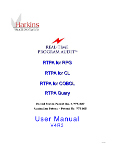 RTPA User Guide - Harkins Audit Software