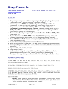 George Pearson RESUME - Green Springs Software, Inc.