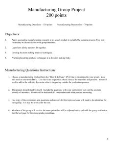 Manufacturing Group Project