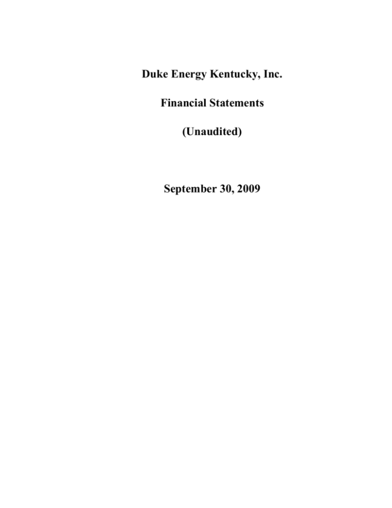  Duke Energy Kentucky Financial Statements 