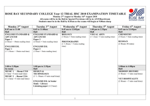 YR 12 Trial HSC Exam Timetable