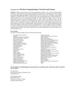 Symposium proposal for GLOBECOM 2001