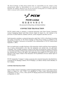 PCCW - Announcement