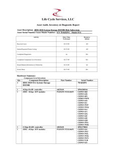 Life Cycle Services, LLC Asset Audit, Inventory & Diagnostic Report