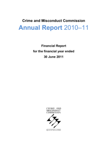 Crime and Misconduct Commission Annual Report 2010–11