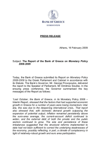 16.02.09 Monetary Policy Report 2008-2009