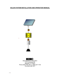 solar system installation and operation manual