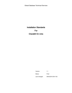 GDTS Installation Standards For Oracle On Unix