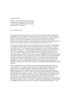 U of T Cover Letter - California Institute of Technology