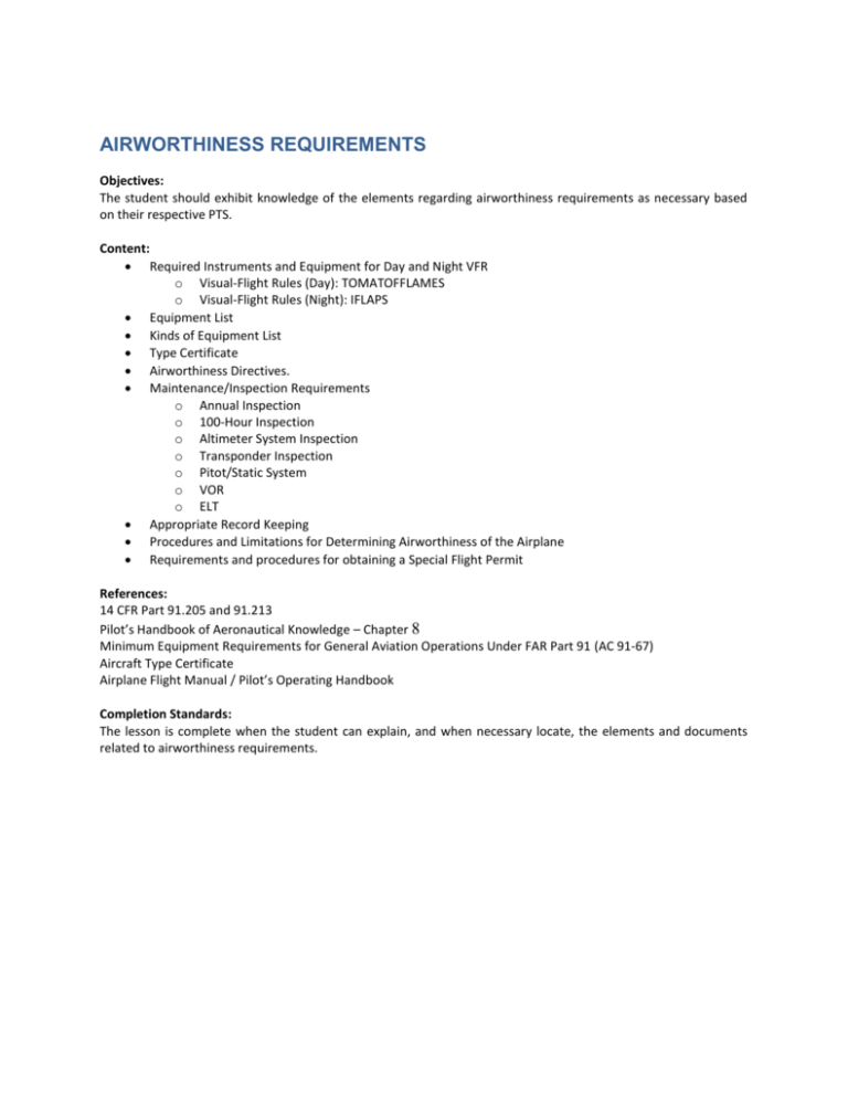 airworthiness requirements The Mount Point