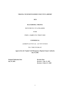 Minimum Standards - Virginia Tech Montgomery Executive Airport