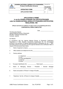 Application for Product Certification