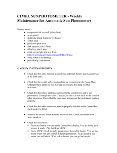 CIMEL SUNPHOTOMETER - Weekly Maintenance for Automatic