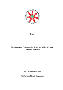 Workshop on Comparative Study on ASEAN Labor Laws