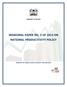 Session Paper on National Productivity