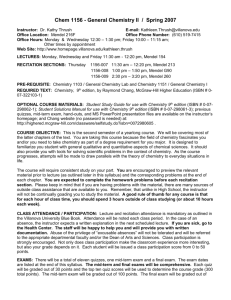 Chem 1156 - General Chemistry II / Spring 2007