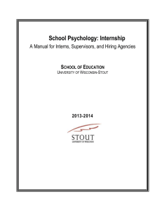 School Psychology Internship Manual - University of Wisconsin