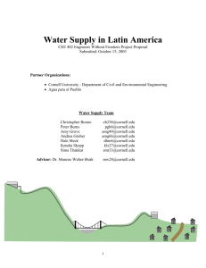 F03 Water Supply project proposal - School of Civil & Environmental