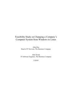 Feasibility Study on Changing a Company's Computer System from